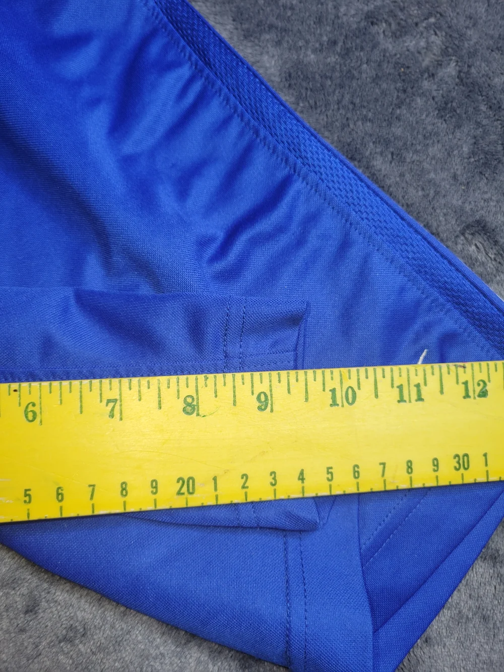Blue Athletic Shorts with White Center Stripe